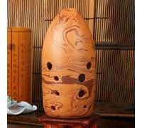 10 agujeros chino antiguo Xun doble cámara profesional cerámica Ocarina música flauta FGAED tono principiante instrumentos musicales (Color : E Key)