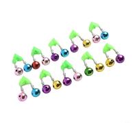 10 alarmas de mordida de pesca de doble anillo con clip de metal y campanas de plástico para cañas de pescar dobles, accesorios de pesca para pesca nocturna y de torneo (010#)
