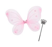 10 alas hada rosa niña y varitas, Disfraz hada niña, Alas mariposa