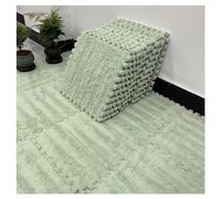 10 Alfombrillas De Espuma Entrelazadas, Alfombra De área De Felpa, Alfombra De Piso De Rompecabezas Entrelazada De 12 X 12 In, Alfombra Suave para Dormitorio(Color:Verde Claro)