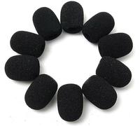 10 almohadillas negras para micrófono, 10 unidades, para micrófono, parrilla, parabrisas, esponja, espuma, cubierta de micrófono, precio al por mayor, parabrisas y filtros pop