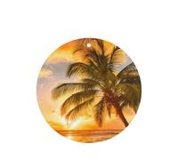 10 ambientadores de coche con diseño de palmera tropical y puesta de sol para coche, hojas colgantes perfumadas con cuerda para el hogar