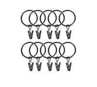10 Anillas de Metal for Cortinas, Decorativas, Resistentes al óxido, for Colgar en Ventanas, 25/32 mm(Black-32mm)