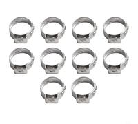 10 anillos de abrazadera PEX de acero inoxidable, accesorios de crimpado de una sola oreja para tubos de 7 a 14 mm, abrazaderas de manguera con diseño de sellado de 360° (11,3 mm)