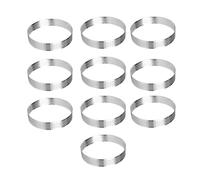 10 anillos redondos para tartas, anillos circulares perforados de 3.9 pulgadas, moldes de repostería de acero inoxidable para tartas francesas, mousses, tartas de queso, pasteles de capas