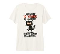 10º Aniversario de Bodas, Sobreviví 10 Años de Matrimonio Camiseta Premium
