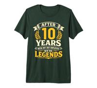 10 años de Aniversario de Trabajo, 10 años de Trabajo de Servicio, Leyendas Camiseta Premium