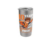 10 Años Naranja Leucemia Cáncer Libre Superhéroe Niño Superviviente Vaso térmico de acero inoxidable de doble pared
