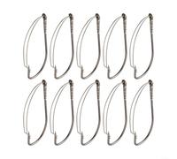 10 anzuelos de pesca de púas sin malas hierbas para lubina, compatibles con aparejos locos, gancho individual de acero de alto carbono con amplio hueco, plata 1/0 2/0 3/0 (3/0)