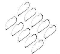 10 anzuelos de pesca de púas sin malas hierbas para lubina, compatibles con aparejos locos, gancho individual de acero de alto carbono con amplio hueco, plata 1/0 2/0 3/0 (1/0)