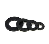 10 arandelas planas de goma negra for tornillos, mangueras, grifos y juntas tóricas impermeables M2, M3, M4, M5, M6, M8, M10 M12(4x9x2mm)