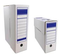 10 Archivadores definitivo, caja archivo plegable de cartón, 2 posiciones, Carpeta tamaño folio, fácil montaje, conservar documentos, facturas, 36 x 25 x 9 cm (A4/Pack de 10 unidades)