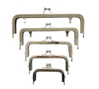 10 asas de metal for bolso mano, 8,5 a 18, cm, for, accesorios, cierre beso, 4 colores Adatto per realizzare borse, portafogli e pochette(Silvery,8.5cm)