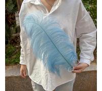 10 avestruces de 25-60 cm, avestruz negro para centro de mesa, centro de mesa, decoración del hogar, manualidades, azul cielo, 30-35 cm