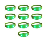 10 bandas LED de silicona para fiestas, con luces intermitentes, adornos de pulsera, multicolor, tamaño de decoración de muñeca para niños, pulseras LED