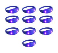 10 bandas LED de silicona para fiestas, con luces intermitentes, adornos de pulsera, multicolor, tamaño de decoración de muñeca para niños, pulseras LED