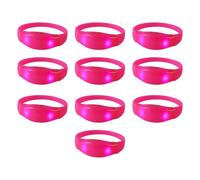 10 bandas LED de silicona para fiestas, con luces intermitentes, adornos de pulsera, multicolor, tamaño de decoración de muñeca para niños, pulseras LED