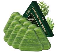 10 barras de champú de triángulo natural, kit de jabón verde Nature Seve, espuma rica, apto para viajes para todo tipo de cabello, suave para el cabello y el cuero cabelludo, solución para mujeres y