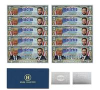 10 billetes de banco de Donald Trump y J.D.VANCE, 47º presidentes de los Estados Unidos, regalos de colección de dinero de plástico de 2 dólares