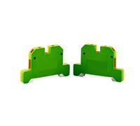 10 bloques de terminales de riel DIN con resorte y tornillo de conexión a tierra EK-2.5/35 de 24-14 AWG for panel de conexión a tierra.