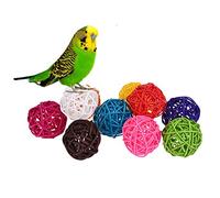 10 bolas de ratán, juguete para pájaros como loros, pericos, periquitos, agapornis, cacatúas, cotorras, pinzones, guacamayos, cacatúa africana gris, color al azar