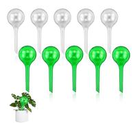 10 bolas de riego para plantas, 5 cm, pequeñas bolas de riego, sistema de riego automático para plantas, adecuadas para plantas, riego para interior y exterior (transparente y verde)