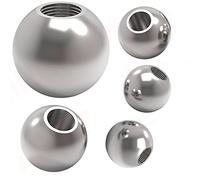 10 bolas de rosca de acero inoxidable 304 con diámetro de orificio de 3 mm, cabeza de bola de acero roscado con agujero, media rosca de acero con diámetro de agujero (14 mm)
