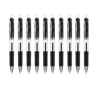 10 bolígrafos de tinta de gel retráctiles de agarre ergonómico de punta fina de 0,5 mm para suministros de oficina escolar, tinta roja/azul/negra, bolígrafos de oficina