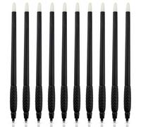 10 bolígrafos desechables de microblading para cejas, herramienta manual de tatuaje con esponja de pigmento para dar forma precisa a las cejas (10 unidades, negro, 0.15 18U)