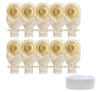 10 Bolsa de Ostomía, Bolsas de Colostomía Convexas de Una Pieza, Suministros para Ostomía, Corte a Medida de 15 a 45mm con Cierre de Contacto, 1 Cinturón