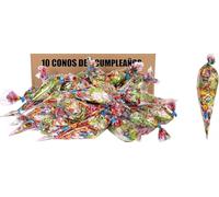 10 Bolsas Chuches Cumpleaños Gominolas Infantiles Chucherías Surtidas Sin Gluten Detalles Fiesta Niños Regalo Piñata Escolar Conos Coloridos Sorpresa Animada Alegría Dulces Originales Eventos
