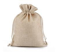10 bolsas de arpillera natural de yute, bolsas de regalo de yute de varios tamaños, bolsa de almacenamiento de viaje, mini bolsas de embalaje de yute de caramelo para bolsa de regalo, color natural,