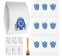 10 Bolsas de Aspiradora de Repuesto Compatibles Miele GN Classic C1 Complete C2 C3 S2000 S5000 S8000 Serie con 3 Filtros de Protección del Motor + 3 Filtros de Escape, 1 cepillo de limpieza