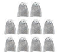 10 bolsas de hojas de catappa para acuarios, accesorios de acuario, hojas de acondicionador de agua natural que producen hábitat con bolsa de filtro, hojas de almendra india para decoración de