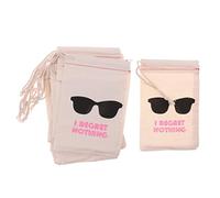 10 bolsas de muselina de algodón con texto en inglés "I REGRET NOTHING]