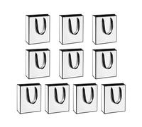 10 bolsas de papel blanco con asa de 6 x 2.4 x 7.8 pulgadas, para bodas, niños, cumpleaños, bolsas de embalaje al por menor