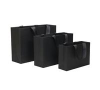 10 bolsas de papel for tienda ropa, bolso mano, bolsa regalo for cosméticos, camisa, chaqueta, embalaje producto para Envolver Regalos(Black,22x32x10cm)