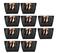 10 bolsas de papel negras con lazo dorado, para maquillaje y embalaje de relojes de hombre, ideales para vacaciones y uso al por menor (No. 1/21 ancho superior x 7 inferior x 15 alto)