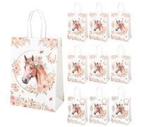 10 bolsas de regalo para caballos, bolsas de papel con asa, para caballos, cumpleaños, regalos de caballos, bolsas de regalo