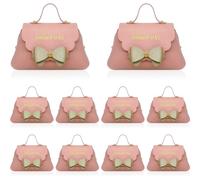 10 bolsas de regalo pequeñas rosas, duraderas de piel sintética, caja de regalo para bombones, regalo de boda, caja de regalo para confitería, fiesta de cumpleaños, decoración de aniversario, día de