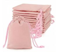 10 bolsas de terciopelo con cordón, 3 x 4 pulgadas, pequeñas bolsas de regalo de tela rosa para fiesta de San Valentín, boda, despedida de soltera, cumpleaños, regalos de vacaciones