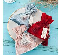 10 bolsas de terciopelo con cordón, bolsas de regalo de terciopelo, bolsas con cordón, bolsas pequeñas para bodas, dulces, fiestas, regalos [azul], paquete europeo, terciopelo Je