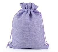 10 bolsas de yute natural de yute para regalo, bolsas de regalo de varios tamaños, bolsa de almacenamiento de viaje, mini bolsas de embalaje de yute para caramelos, bolsa de regalo, morado, 8 x 10 cm
