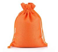 10 bolsas de yute natural de yute para regalo, bolsas de regalo de varios tamaños, bolsa de almacenamiento de viaje, mini bolsas de embalaje de yute para caramelos, bolsa de regalo, naranja, 13 x 18