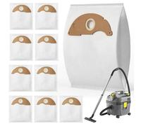 10 bolsas para aspiradora compatibles con Kärcher NT 22/1 Ap L, NT 22/1 Ap Te L Aspirador en seco en húmedo, color blanco, bolsas de filtro de fieltro resistentes a desgarros, 42 cm x 49 cm, repuesto