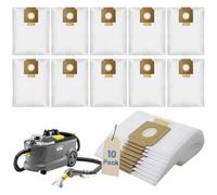 10 Bolsas para Aspiradora Compatibles con Kärcher T15/1, T12/1,T7/1 | Bolsas Kärcher Equivalentes a la Aspiradora Industrial 6.904-333,Alternativo a La original,Vellón Micro, Blanco