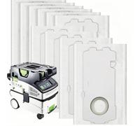 10 Bolsas para Aspiradora Festool, Capacidad de 15 l, a Prueba de Fugas, Compatibles con Aspiradoras Festool CT MINI/CT MIDI/CT 15 a Partir de 2019 Bolsas de Repuesto