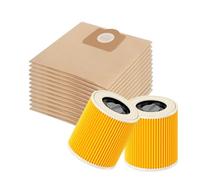 10 Bolsas para Aspiradora Karcher WD3 + 2 Filtros para Aspiradora Karcher WD3P WD3 Premium WD 3.200 WD 3.300 SE 4001 SE 4002 MV 2 MV 3 A2004 A2054 me A2200 A2254 A2604 6.414-772.0 6.414-552.0