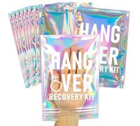 10 bolsas para kit de recuperación de resaca: bolsas holográficas resellables preimpresas (sin kits de autocuidado), ideales para regalos de despedida de soltera y kits de resaca de cumpleaños (5 x 7