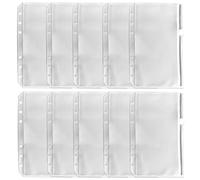 10 bolsillos para carpeta A6, tamaño A6, bolsillos para carpeta de 6 agujeros, bolsa de PVC impermeable, carpetas transparentes con cremallera, sobres impermeables de presupuesto en efectivo